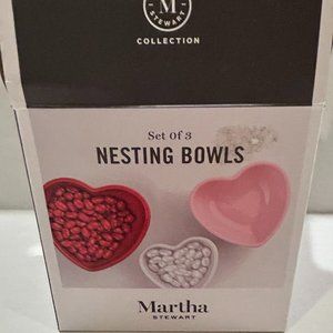 Martha Stewart Set of 3 Nesting Bowls Heart Shape